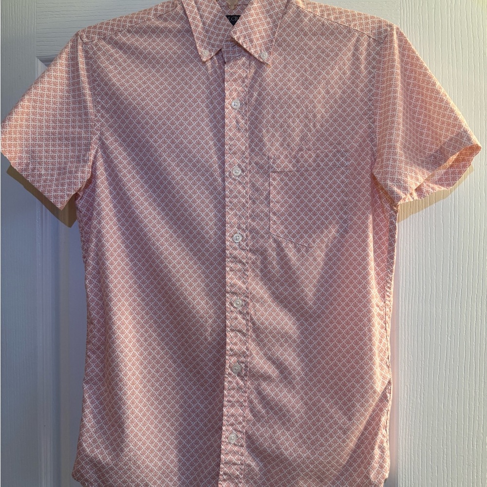 J. Crew Factory Men's Pink Geometric Button Down Shirt XS